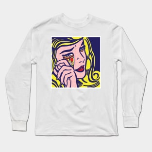 Crying Pizza Girl Long Sleeve T-Shirt